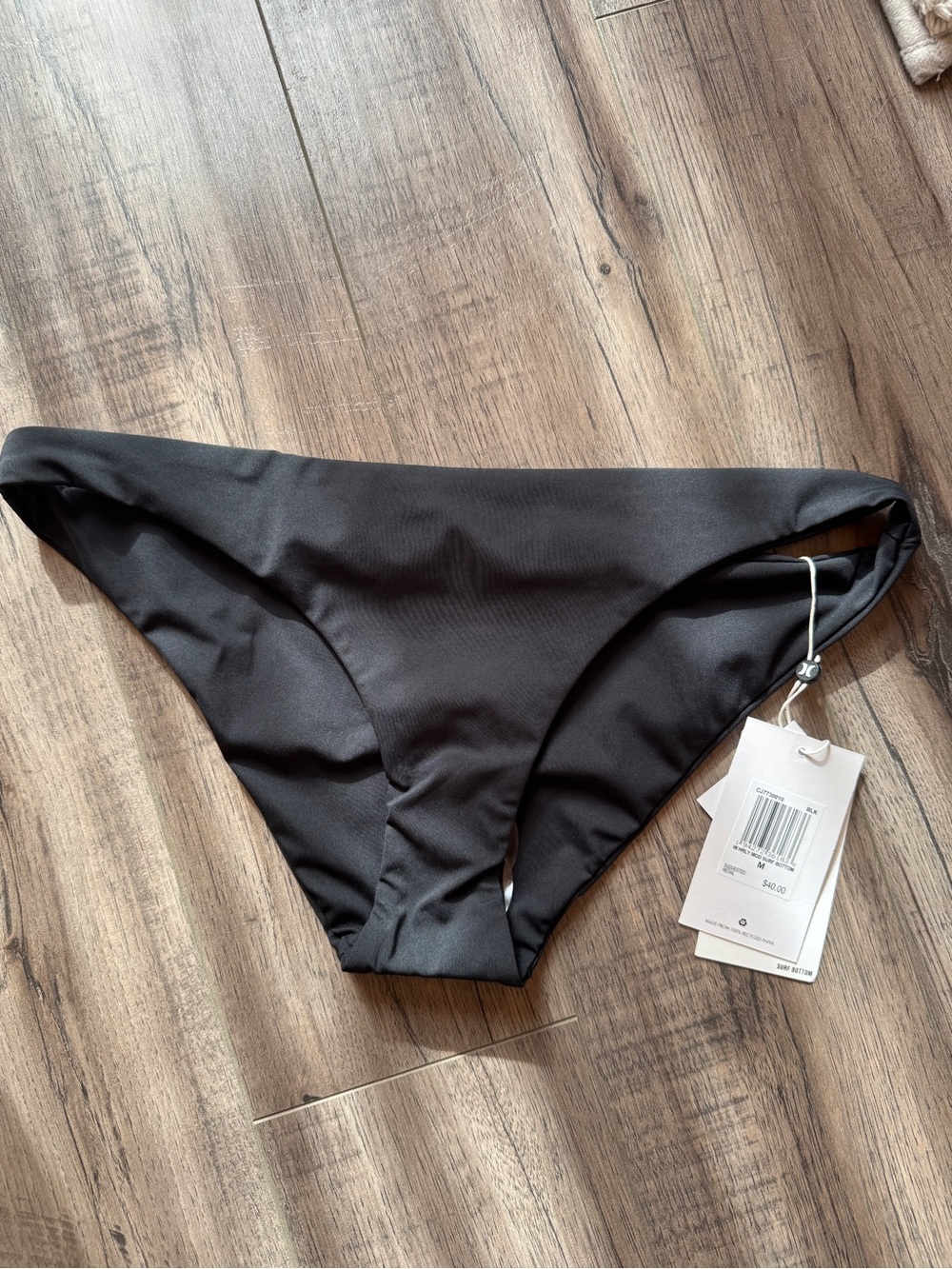 Hurley Black Bikini Bottom - Classic Hipster Swim Brief